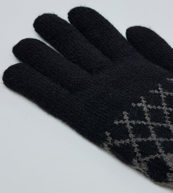 أر آند بي  قفازات - أسود Knit