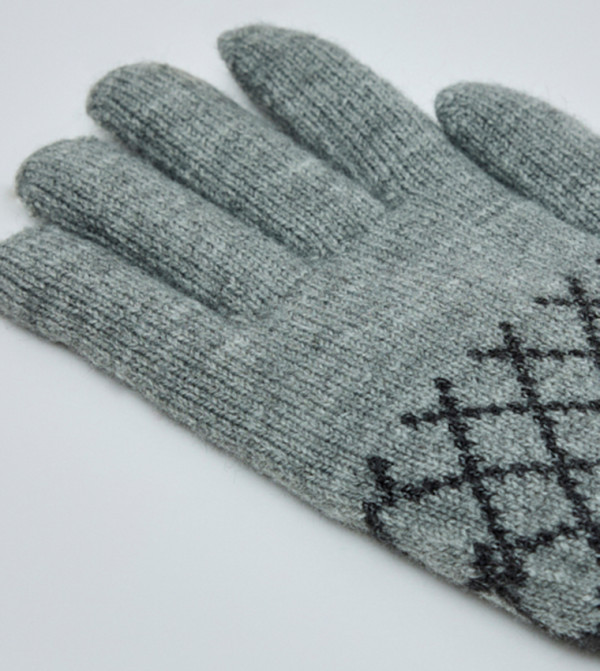 أر آند بي  قفازات - رمادي Knit