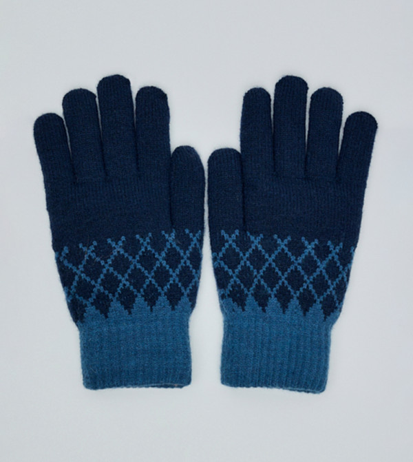 R&B  Gloves - Navy Knit