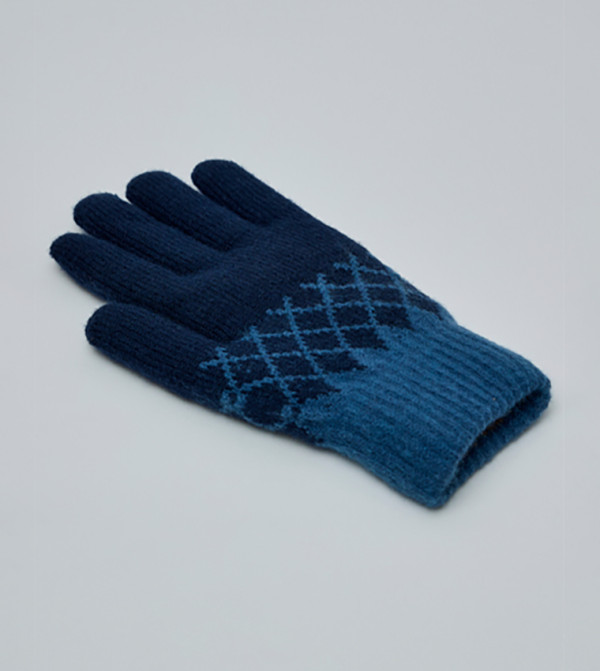 R&B  Gloves - Navy Knit