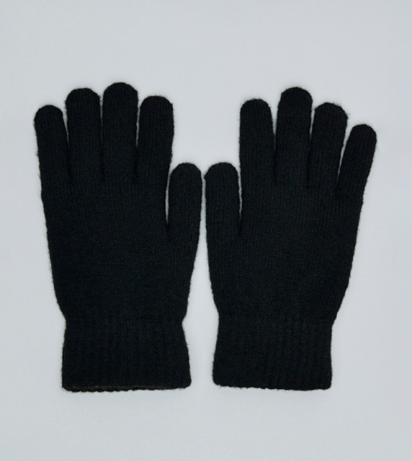 أر آند بي  قفازات - أسود Knit