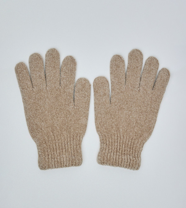 أر آند بي  قفازات - بيج Knit