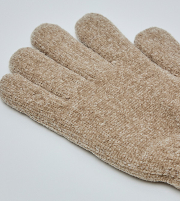 أر آند بي  قفازات - بيج Knit
