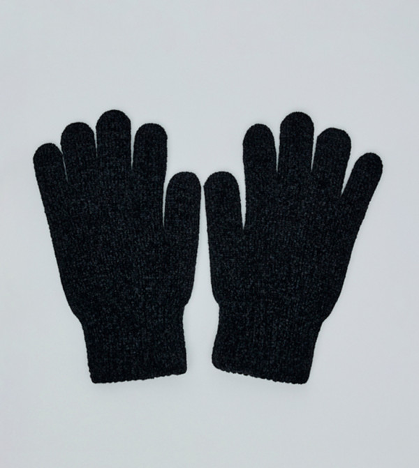 أر آند بي  قفازات - أسود Knit
