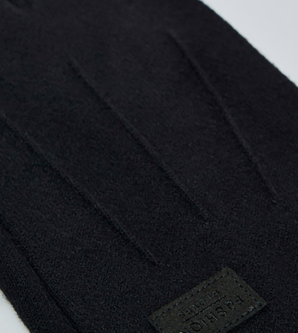 أر آند بي  قفازات - أسود Knit