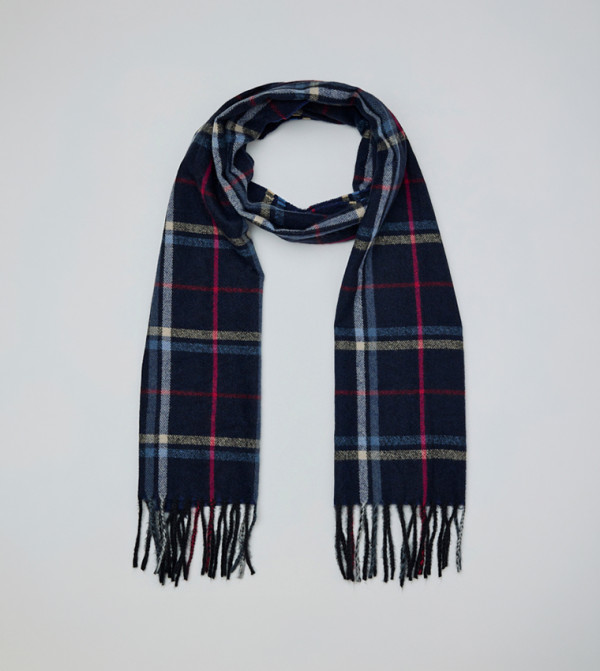 R&B  Scarves - Navy Knitted Scarves