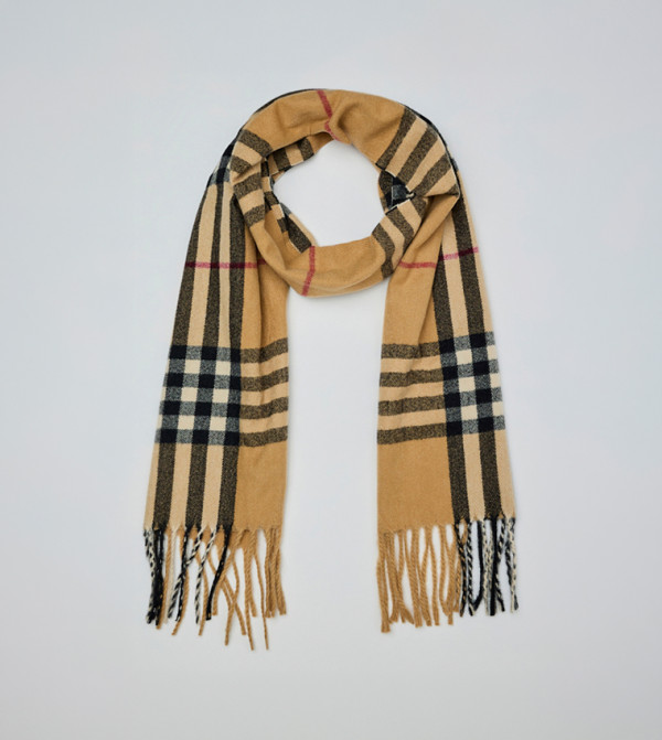 R&B  Scarves - Beige Knitted Scarves