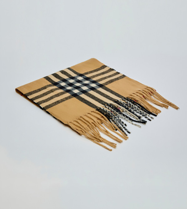 R&B  Scarves - Beige Knitted Scarves
