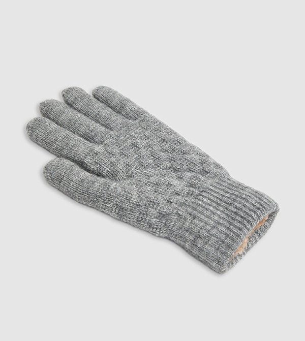 أر آند بي  قفازات - رمادي Knit