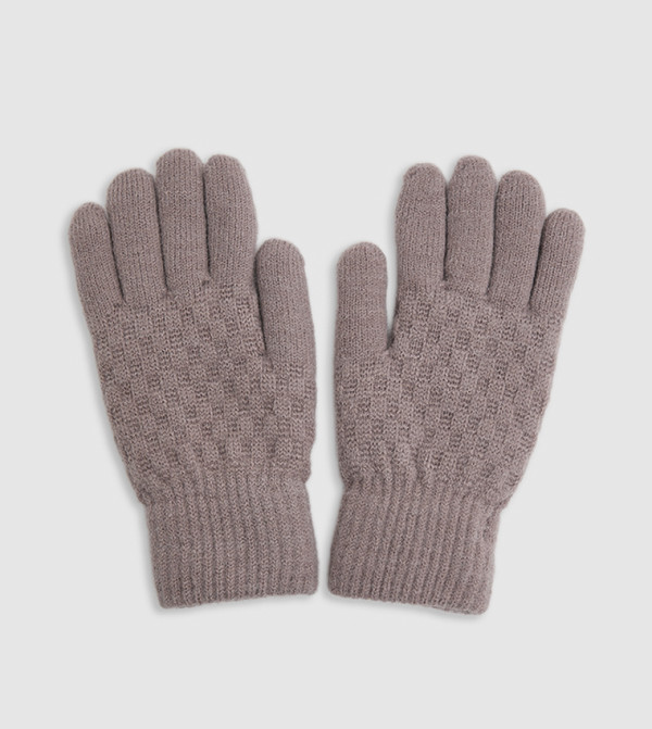 R&B  Gloves - Taupe Knit
