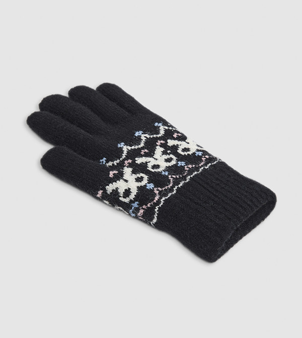 أر آند بي  قفازات - أسود Knit