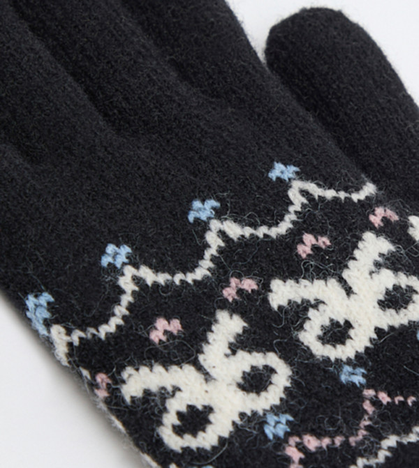 أر آند بي  قفازات - أسود Knit
