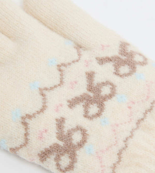 أر آند بي  قفازات - بيج Knit