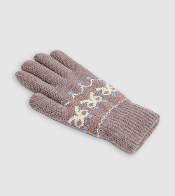 أر آند بي  قفازات - رمادي داكن Knit