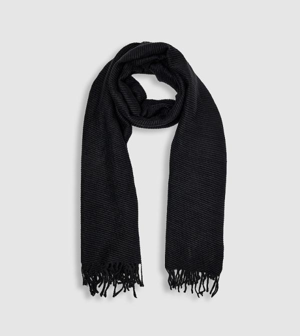 R&B  Woollen Scarves - BLACK Woolen Scarves