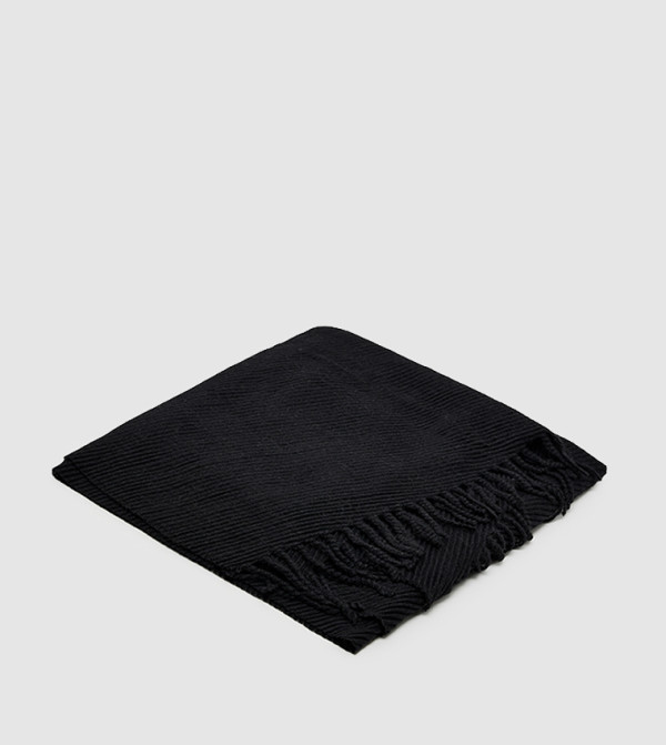 R&B  Woollen Scarves - BLACK Woolen Scarves