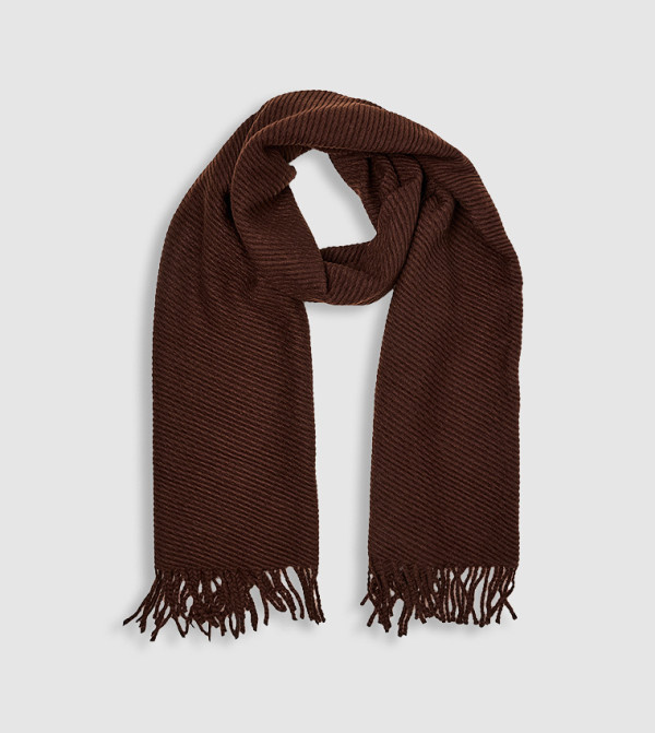 R&B  Woollen Scarves - Brown Woolen Scarves