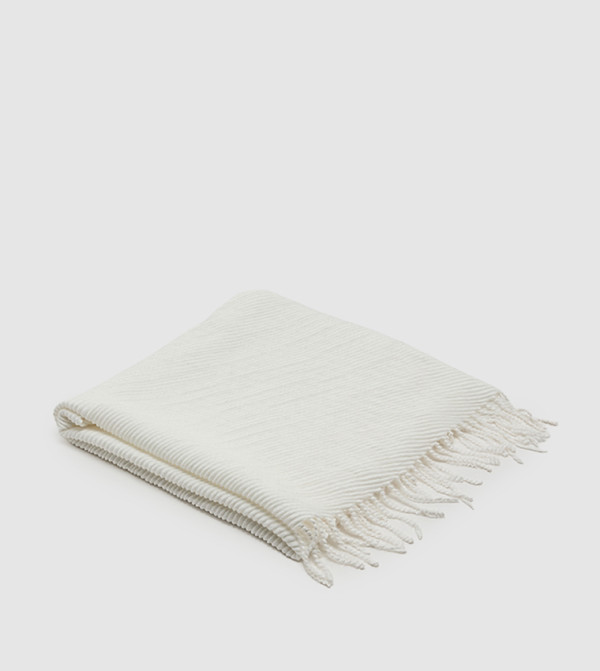 R&B  Woollen Scarves - Ivory Woolen Scarves
