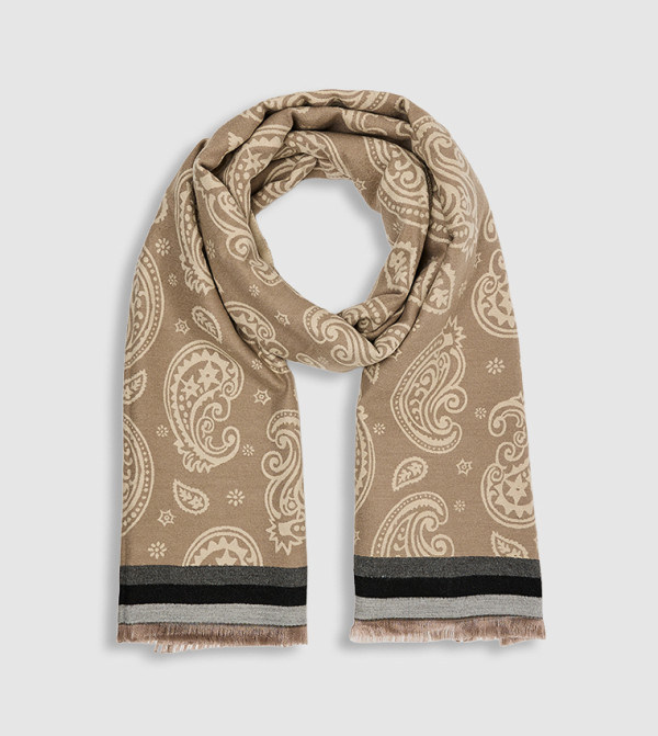 R&B  Woollen Scarves - Beige Woolen Scarves