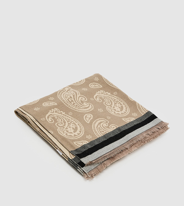 R&B  Woollen Scarves - Beige Woolen Scarves
