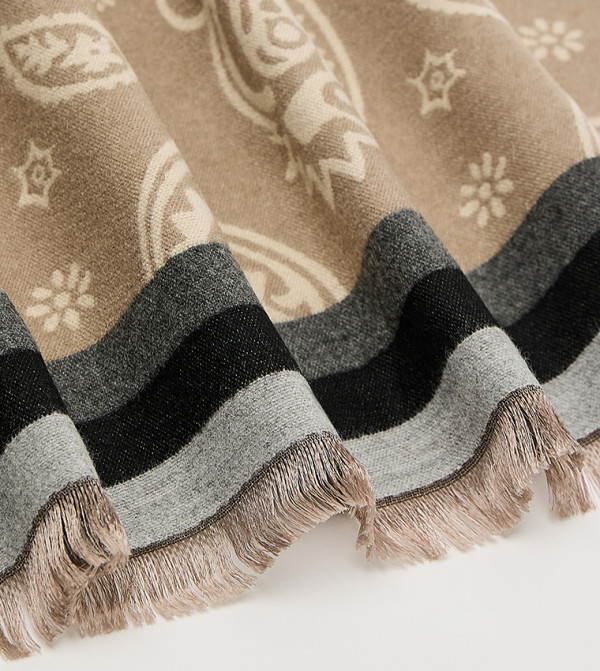 R&B  Woollen Scarves - Beige Woolen Scarves