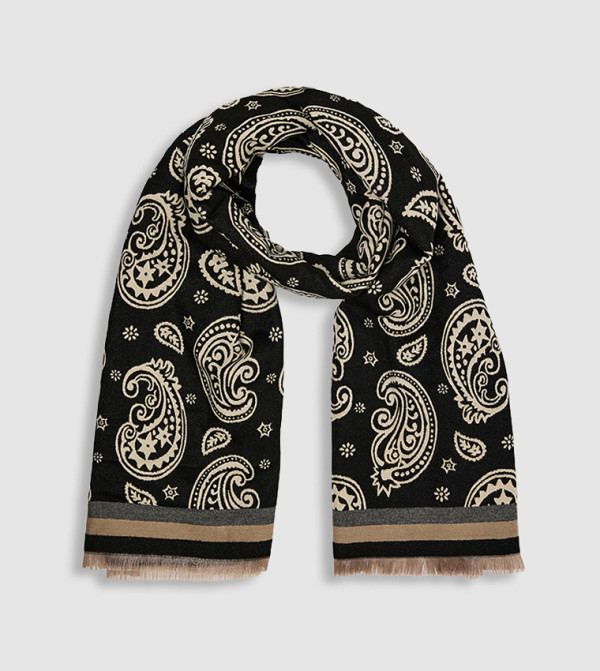 R&B  Woollen Scarves - BLACK Woolen Scarves