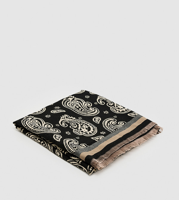 R&B  Woollen Scarves - BLACK Woolen Scarves