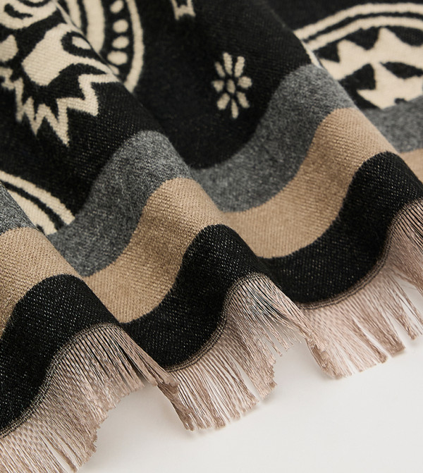 R&B  Woollen Scarves - BLACK Woolen Scarves