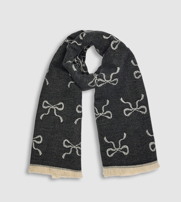 R&B  Woollen Scarves - Grey Woolen Scarves