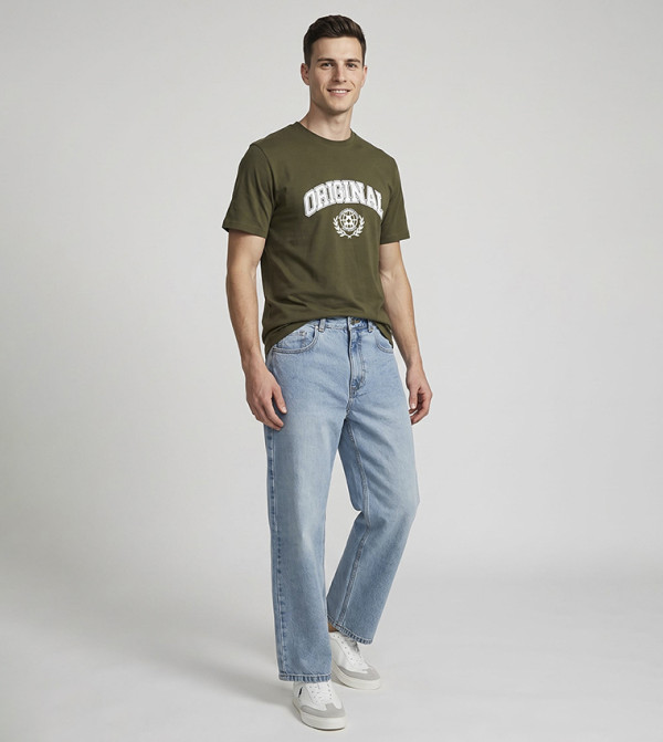 R&B R&B - Olive Round Neck T-Shirts