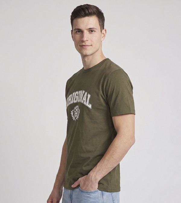 R&B R&B - Olive Round Neck T-Shirts