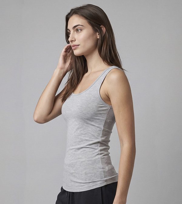 R&B  Sleeveless Tops - Grey Sleeveless Tops
