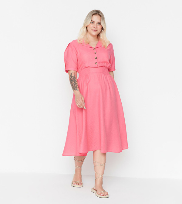 Trendyol  Plus Size - Pink Casual Dress