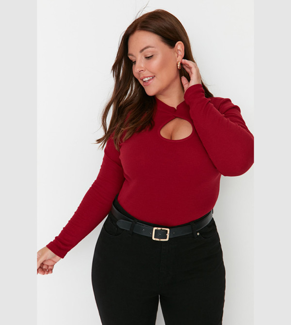 Trendyol - Outlet  Clothing - Burgundy Tops