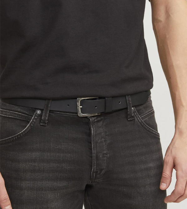 Jack & Jones Jack & Jones - Black Leather Belts