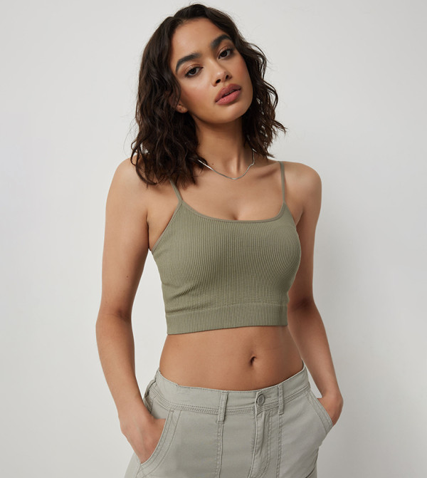 اردين  corset-bubble-edit - أخضر Sleeveless Tops