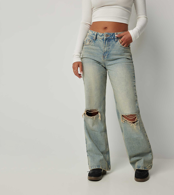 Ardene Straight Jeans - Light Blue Straight Jeans