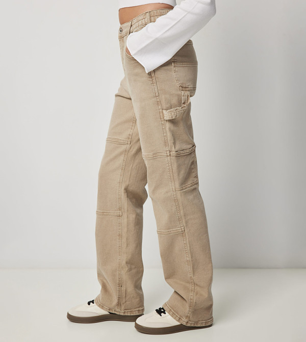 Ardene Ardene - Beige Straight Jeans