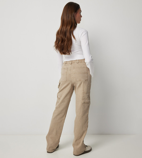Ardene Ardene - Beige Straight Jeans
