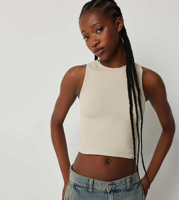 Ardene  Clothing - Beige Sleeveless Tops