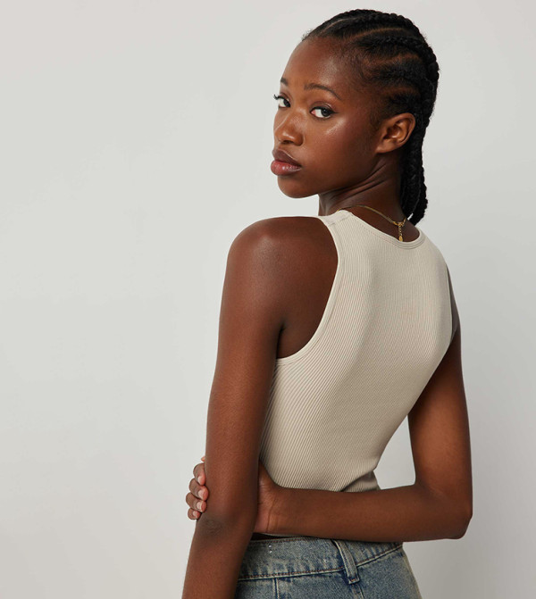 Ardene  Clothing - Beige Sleeveless Tops