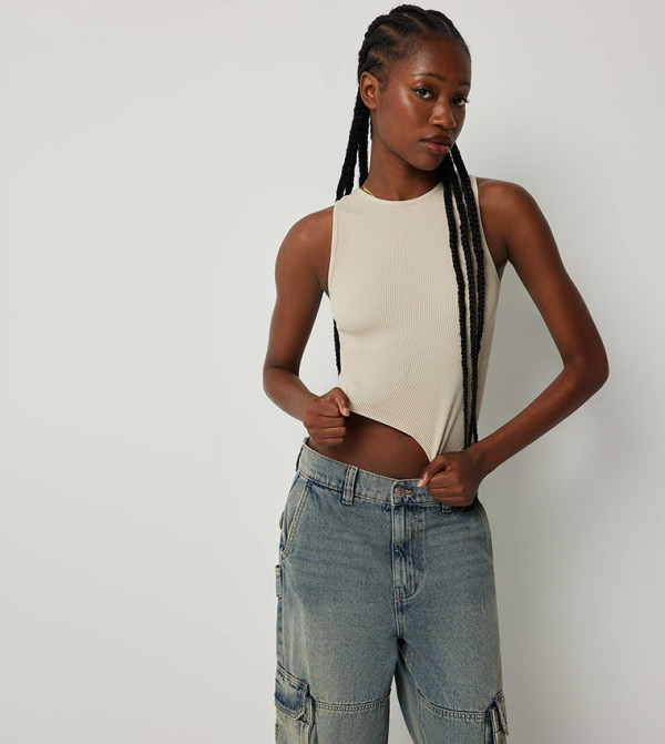 Ardene  Clothing - Beige Sleeveless Tops