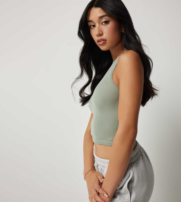 Ardene  Sleeveless Tops - Light Green Sleeveless Tops