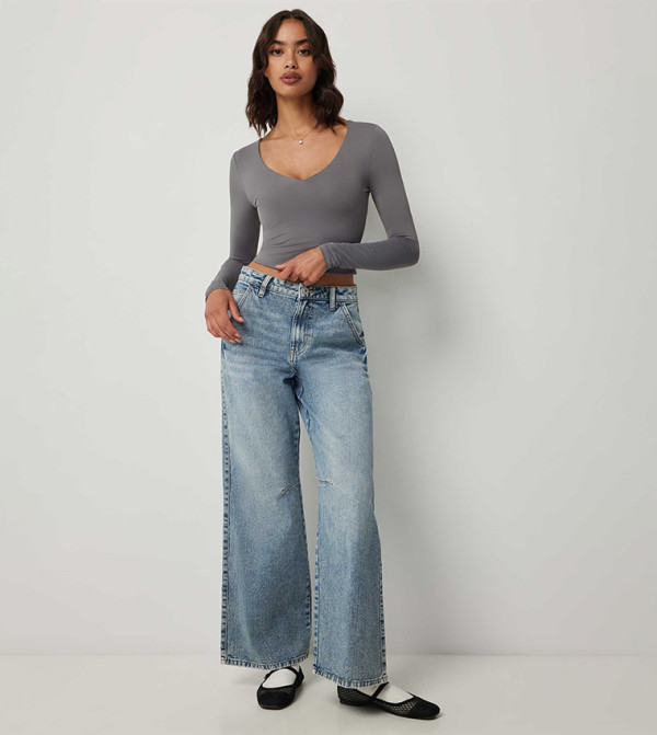 Ardene  Cropped Tops - Dark Grey Cropped Tops