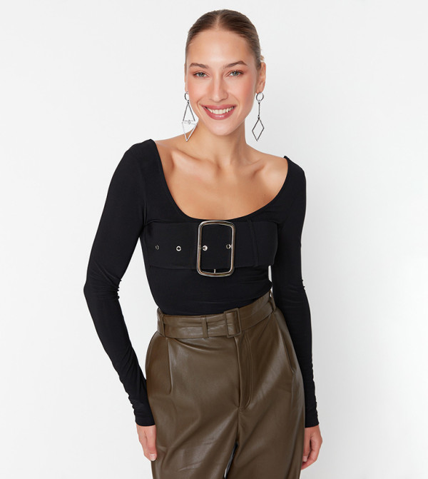 Trendyol  Bodysuit - Black Tops & Blouses