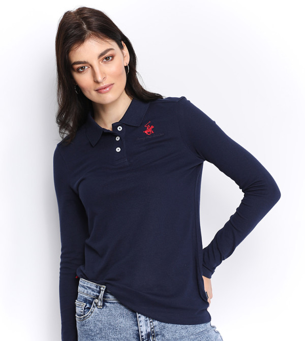 Beverly Hills Polo Club  T-Shirts - Navy Polo T-shirts