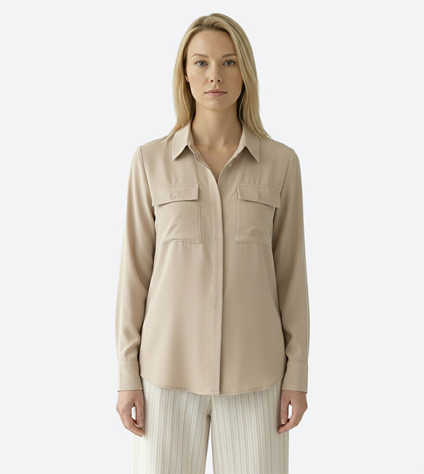 Beverly Hills Polo Club  Clothing - Taupe Shirts