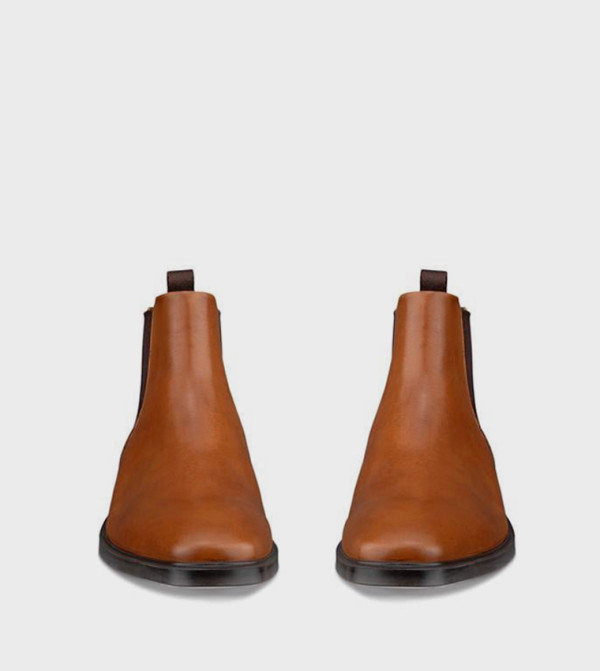 ECCO  Boots - Tan Formal Lace-Up Shoes