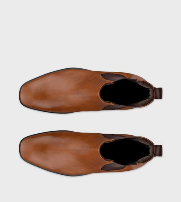 ECCO  Boots - Tan Formal Lace-Up Shoes