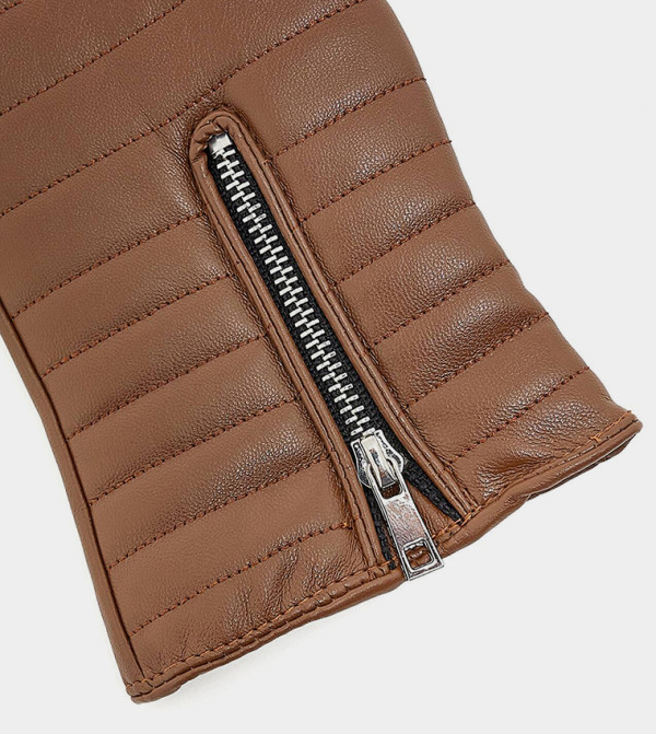 R&B  Gloves - Brown Knit